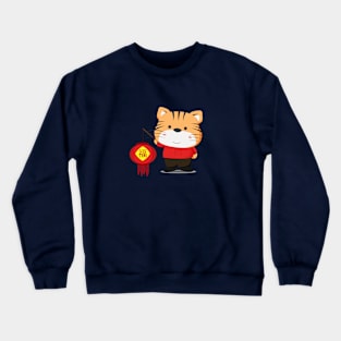 Tiger with Lampion Crewneck Sweatshirt